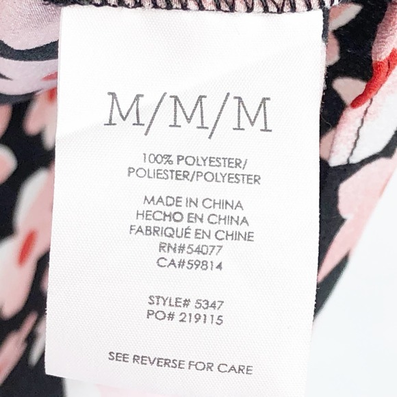 Cabi Medium Top Harmony Floral Blouse Short Sleeve V Neck Chiffon Flowy 515 - Picture 12 of 13